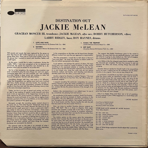 Jackie McLean - Destination... Out!