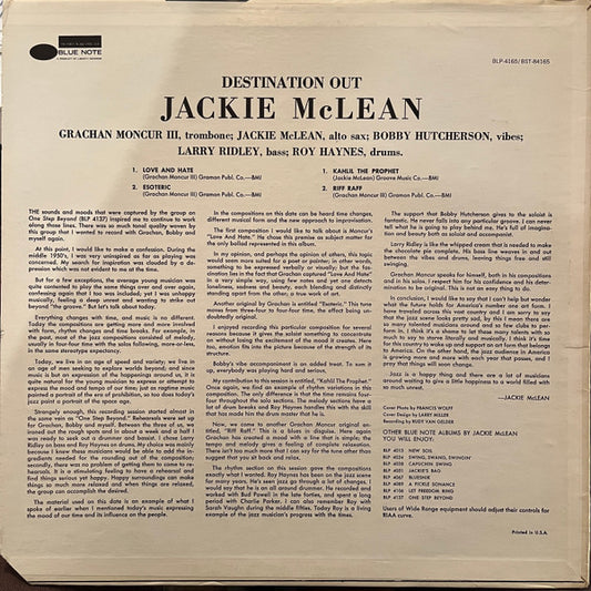 Jackie McLean - Destination... Out!