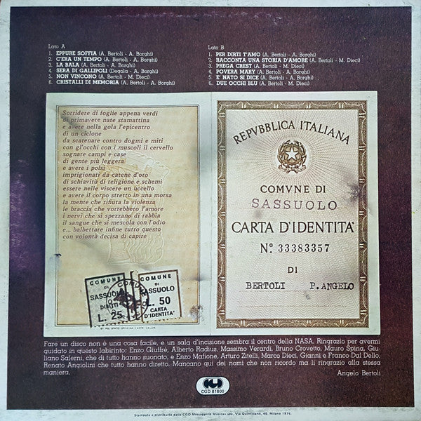 Pierangelo Bertoli - Eppure Soffia