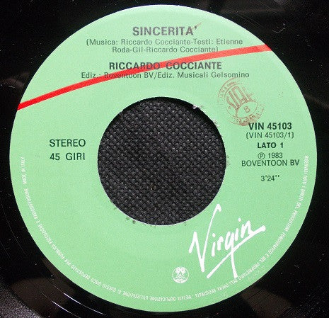 Riccardo Cocciante - Sincerità (7")