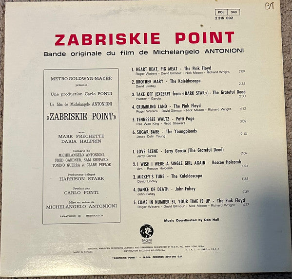 Various - Zabriskie Point (Original Motion Picture Soundtrack)