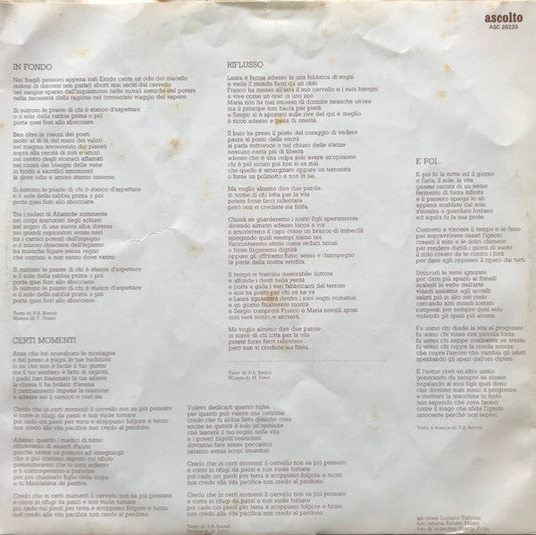 Pierangelo Bertoli - Certi Momenti