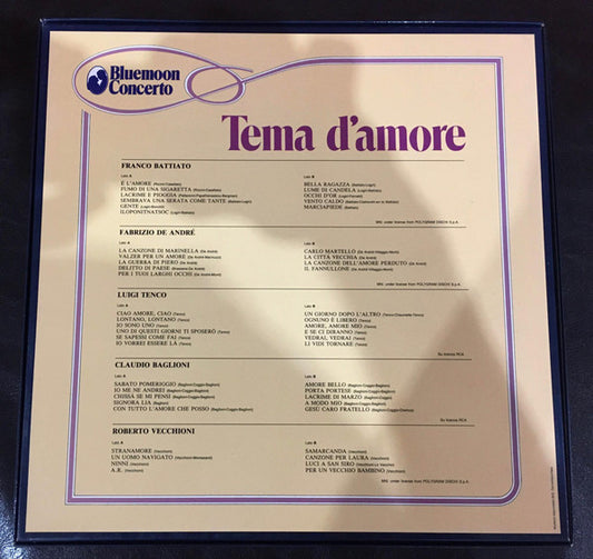 Franco Battiato, Fabrizio De André, Luigi Tenco, Claudio Baglioni, Roberto Vecchioni – Tema D'Amore  (box)