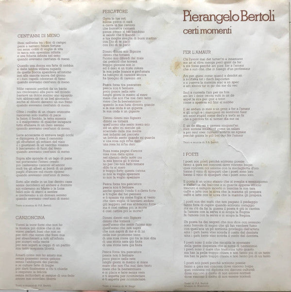 Pierangelo Bertoli - Certi Momenti