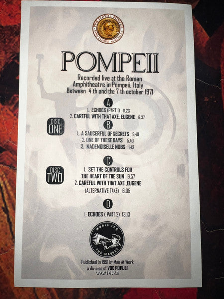 Pink Floyd - Pompeii Anno Domini MCMLXXI D.C. (Platinum edition - 3D)