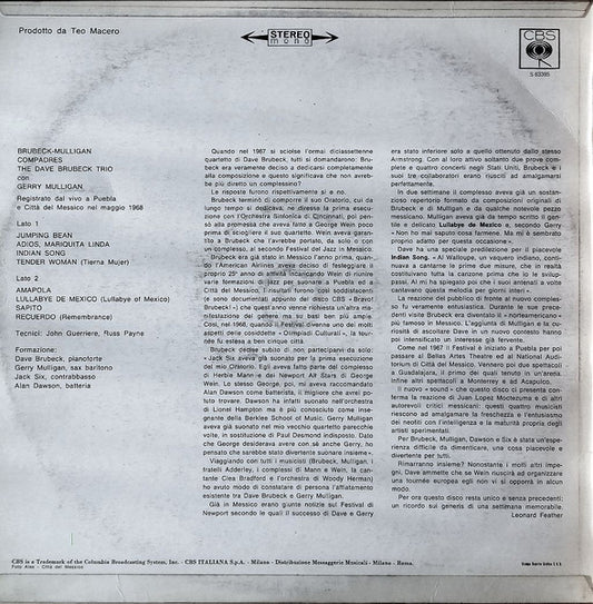 The Dave Brubeck Trio Featuring Gerry Mulligan - Compadres