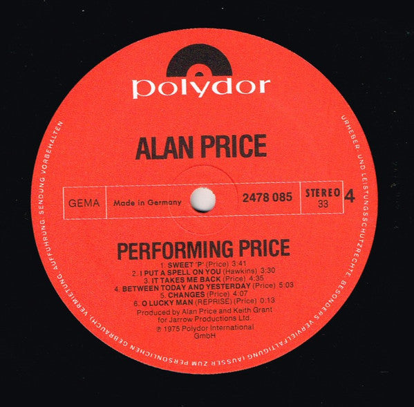 Alan Price - Performing Price