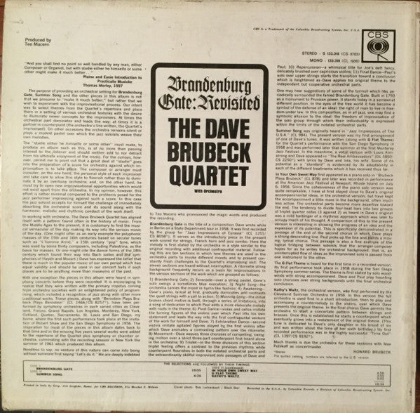 The Dave Brubeck Quartet - Brandenburg Gate: Revisited