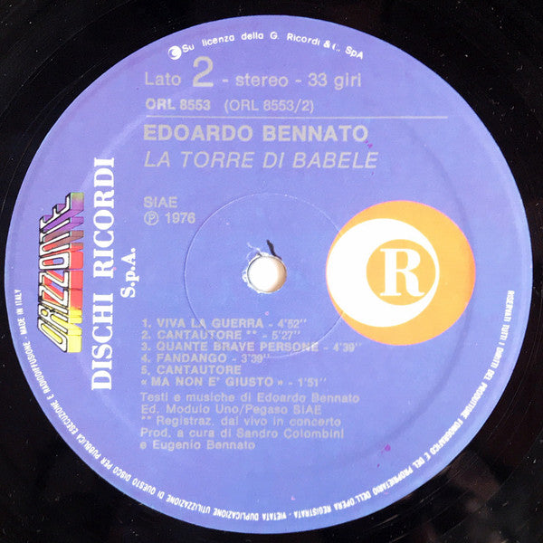 Edoardo Bennato - La Torre Di Babele