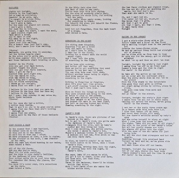 Bruce Springsteen - Darkness On The Edge Of Town