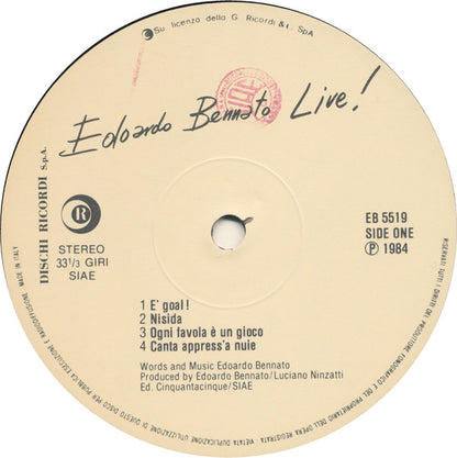 Edoardo Bennato - Edoardo Bennato Live ! - È Goal !