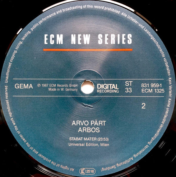 Arvo Pärt - Arbos