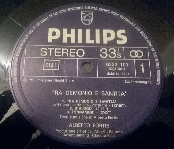 Alberto Fortis - Tra Demonio E Santità