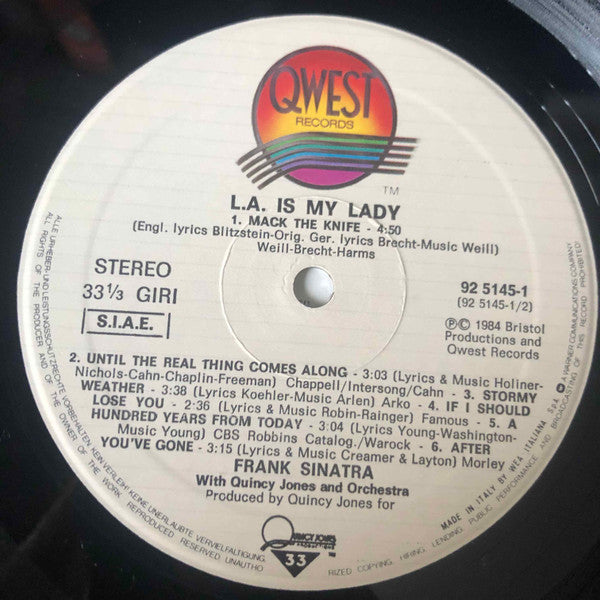 Frank Sinatra With Quincy Jones And Orchestra – L.A. Is My Lady