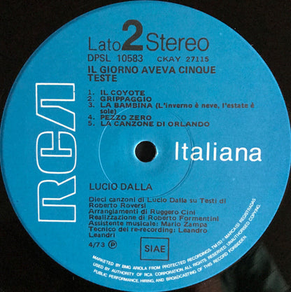 Lucio Dalla - Il Giorno Aveva Cinque Teste