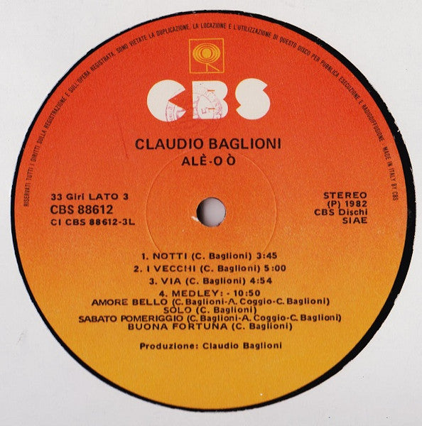 Claudio Baglioni - Alé-Oó