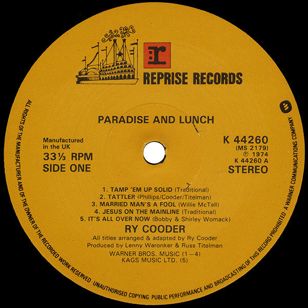 Ry Cooder - Paradise And Lunch