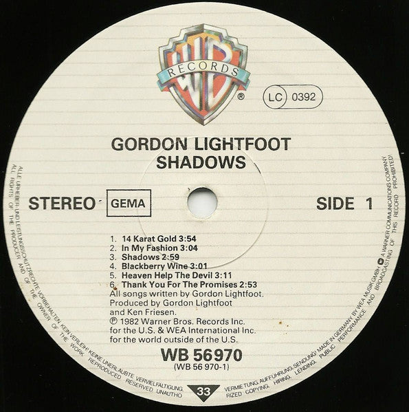 Gordon Lightfoot - Shadows