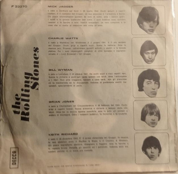 The Rolling Stones - Con Le Mie Lacrime = As Tears Go By / Heart Of Stone (7")