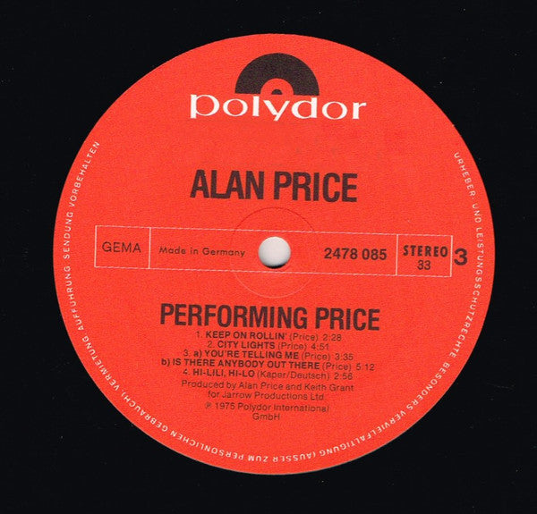 Alan Price - Performing Price