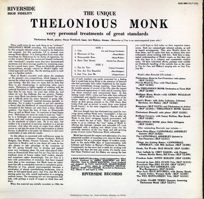 Thelonious Monk - The Unique Thelonious Monk