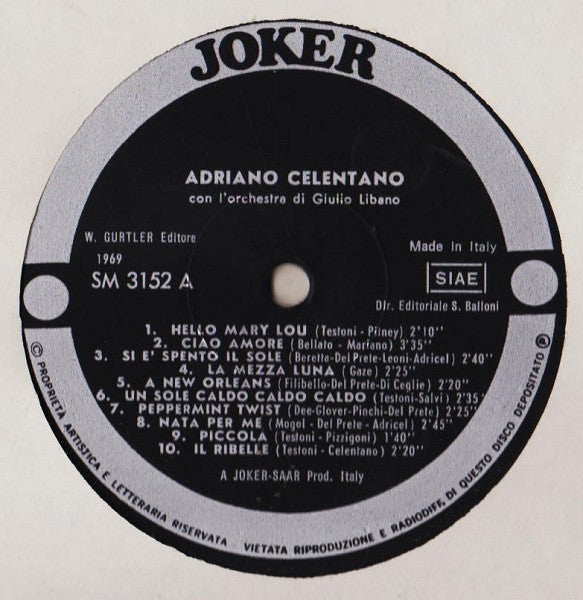Adriano Celentano - 20 Successi Di Adriano Celentano