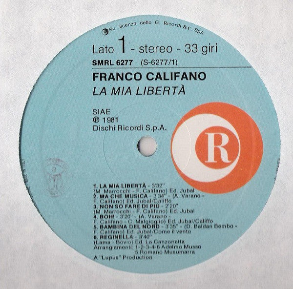 Franco Califano - La Mia Libertà