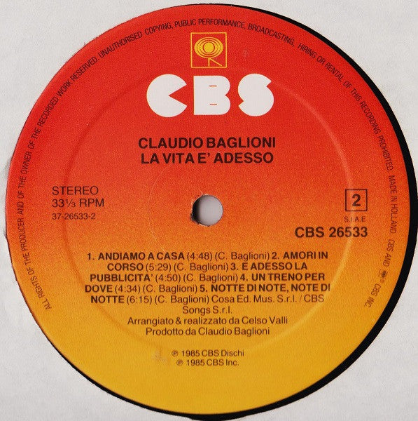 Claudio Baglioni - La Vita È Adesso