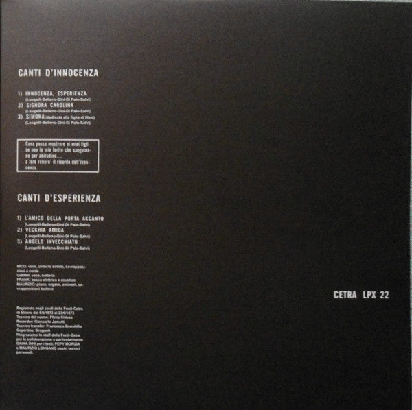 Nico Di Palo - Canti D'Innocenza Canti D'Esperienza