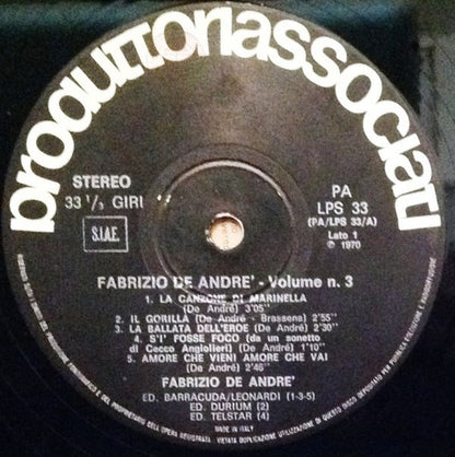 Fabrizio De André - Volume 3°