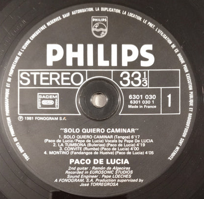 Paco De Lucía - Solo Quiero Caminar