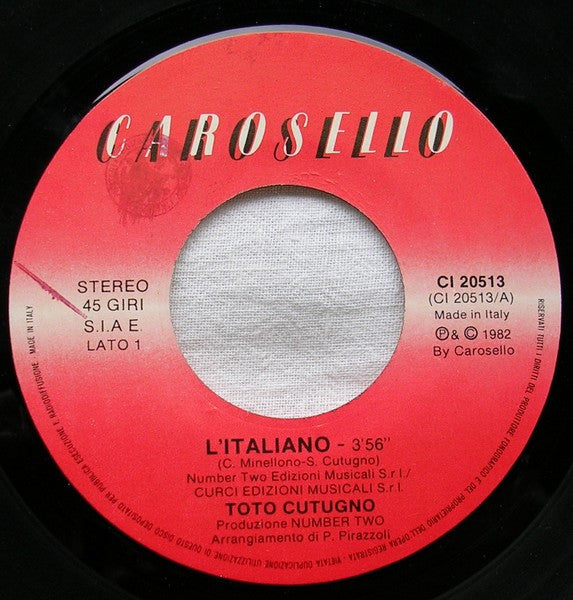Toto Cutugno - L'Italiano (7")