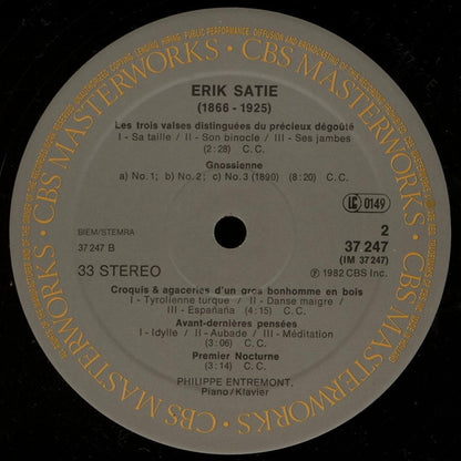 Satie / Entremont ‎– Piano / Klavier