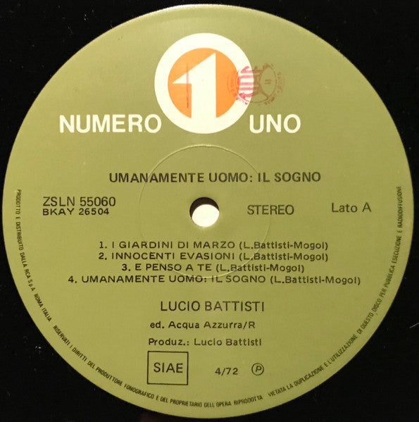 Lucio Battisti - Umanamente Uomo: Il Sogno.