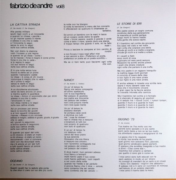 Fabrizio De André - Volume 8