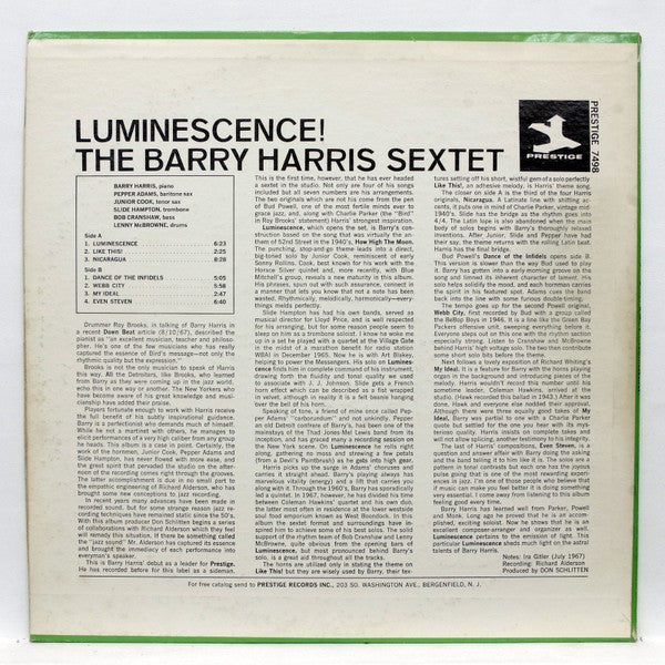 The Barry Harris Sextet - Luminescence!