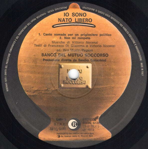 Banco Del Mutuo Soccorso - Io Sono Nato Libero