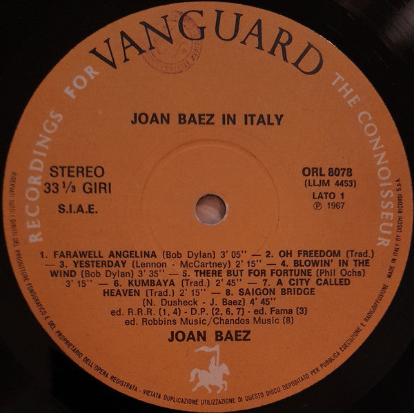 Joan Baez - Joan Baez In Italy