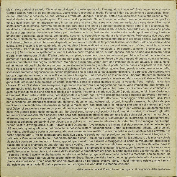 Giorgio Gaber - Dialogo Tra Un Impegnato E Un Non So