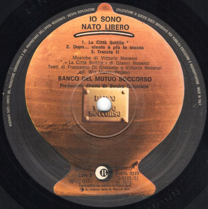 Banco Del Mutuo Soccorso - Io Sono Nato Libero