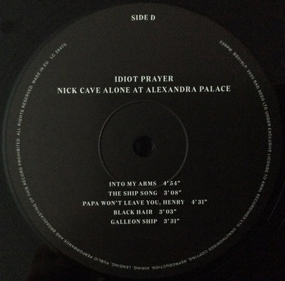 Nick Cave - Idiot Prayer (Nick Cave Alone At Alexandra Palace) (nuovo)