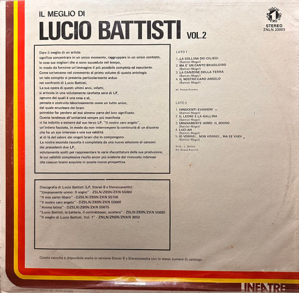 Lucio Battisti - Il Meglio Di Lucio Battisti Vol. 2