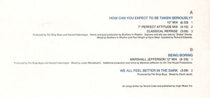 Pet Shop Boys - How Can You Expect To Be Taken Seriously?