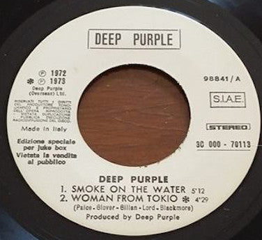 Jesse Green / Deep Purple – Come With Me / Smoke On The Water / Woman From Tokyo - (7"- juke box)