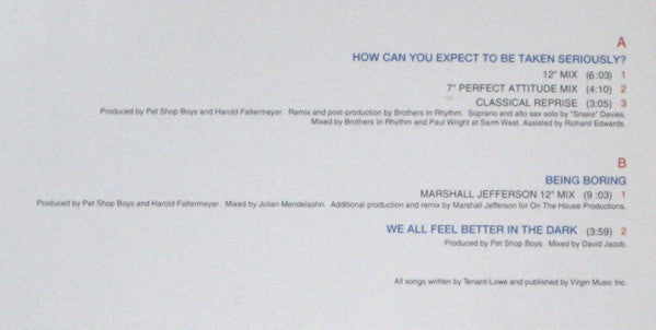 Pet Shop Boys - How Can You Expect To Be Taken Seriously?