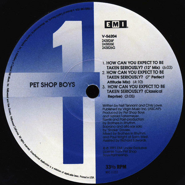 Pet Shop Boys - How Can You Expect To Be Taken Seriously?