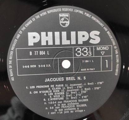 Jacques Brel - 5 / Collection Les Grands Auteurs & Compositeurs Interpretes