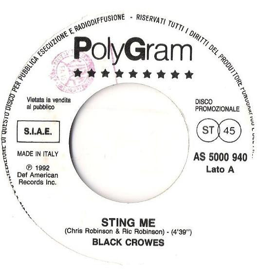 Black Crowes / Paul Weller – Sting Me / Uh Huh Oh Yeh - (7") - (promo)